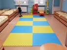 мягкий пол для детского сада, голубой и жёлтый